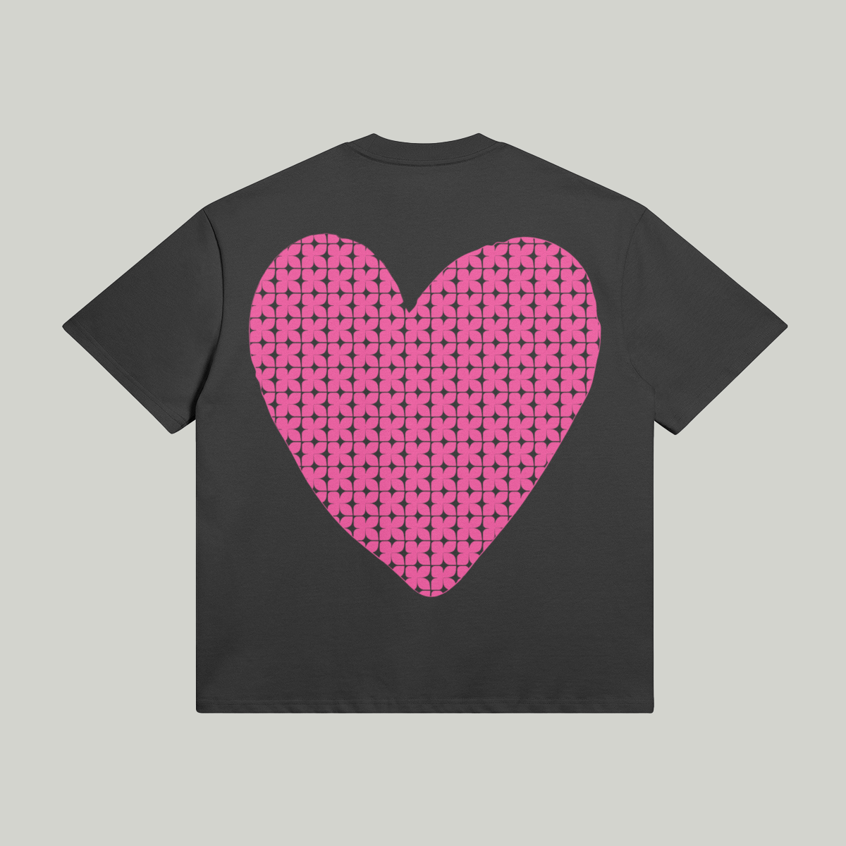 T-shirt Coeur sur toi - oversize fushia