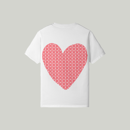 Teeshirt slim fit - coeur sur toi - corail - femme
