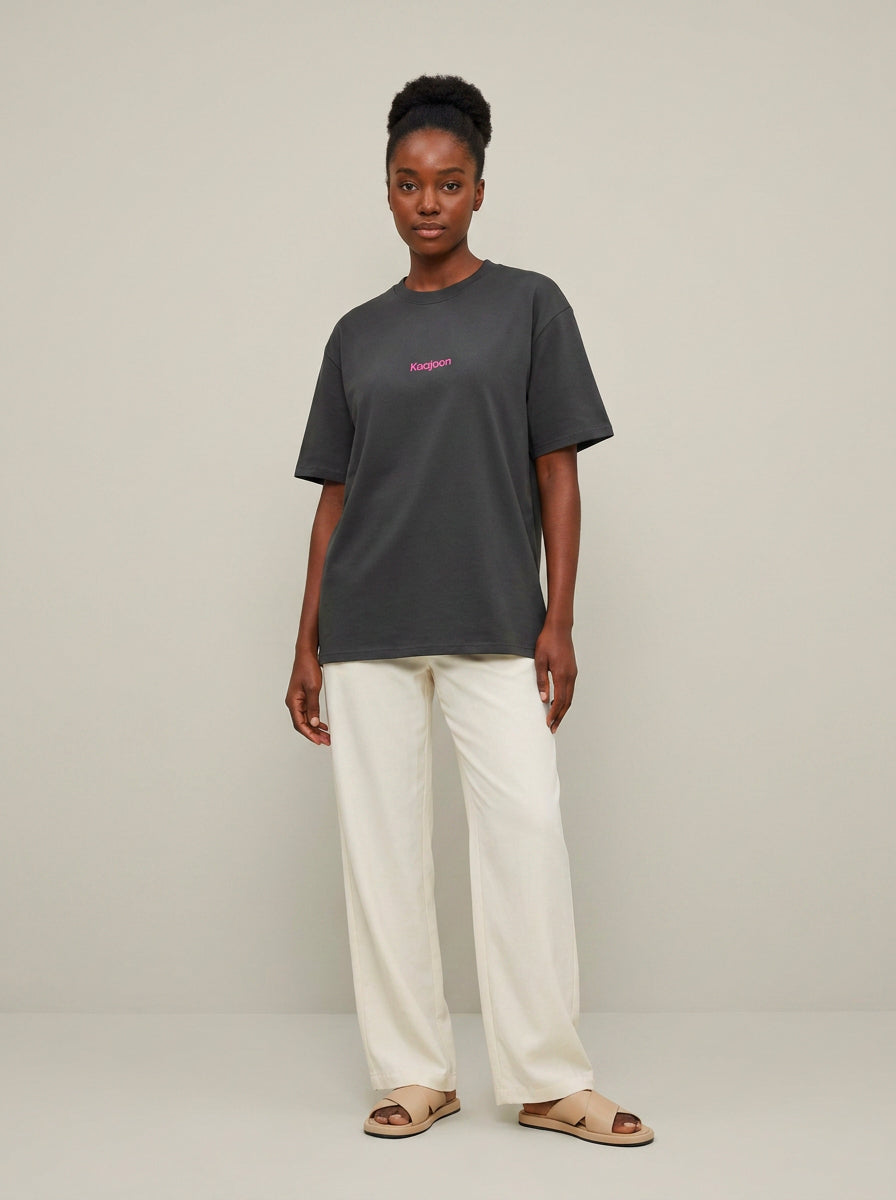 T-shirt Coeur sur toi - oversize fushia