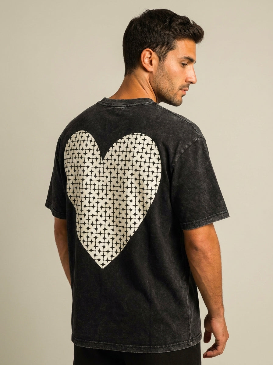Teeshirt Coeur sur toi - oversize vintage