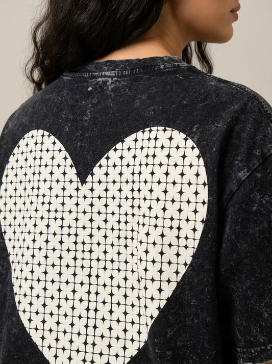 Teeshirt Coeur sur toi - oversize vintage