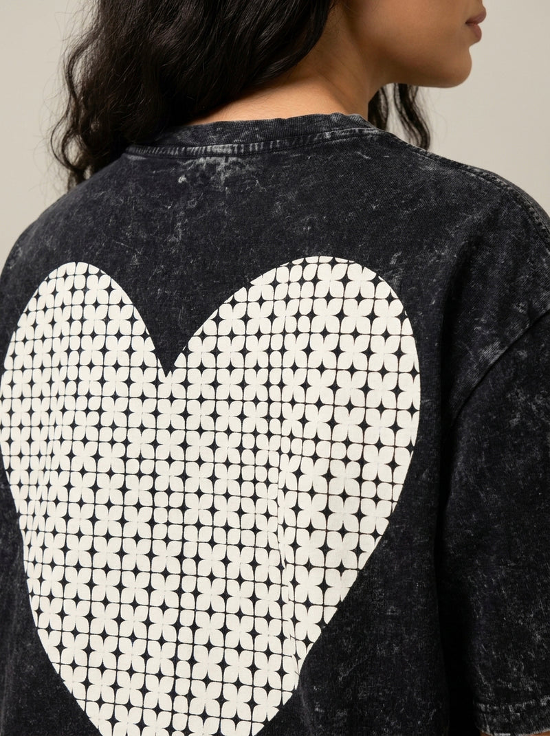 Teeshirt Coeur sur toi - oversize vintage