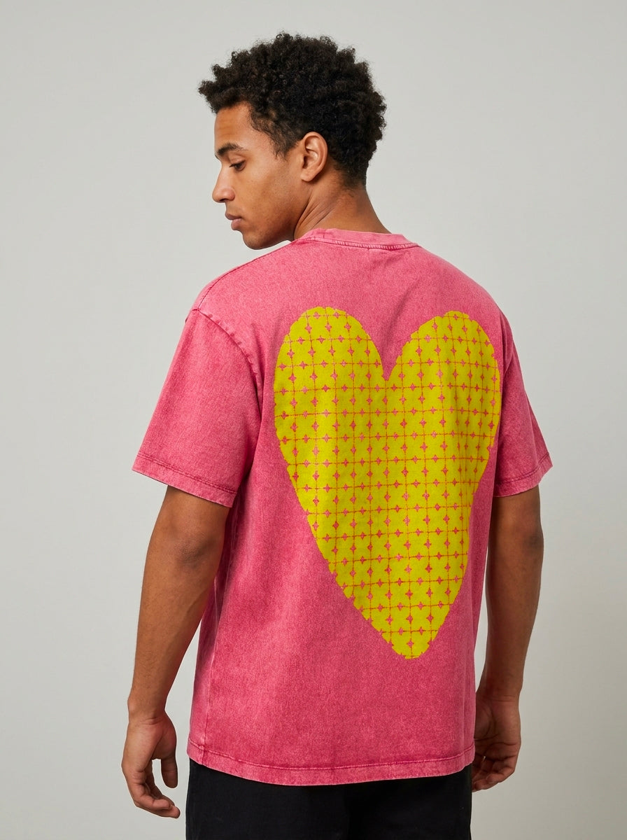 Teeshirt Coeur sur toi Héritage - oversize - snow wash