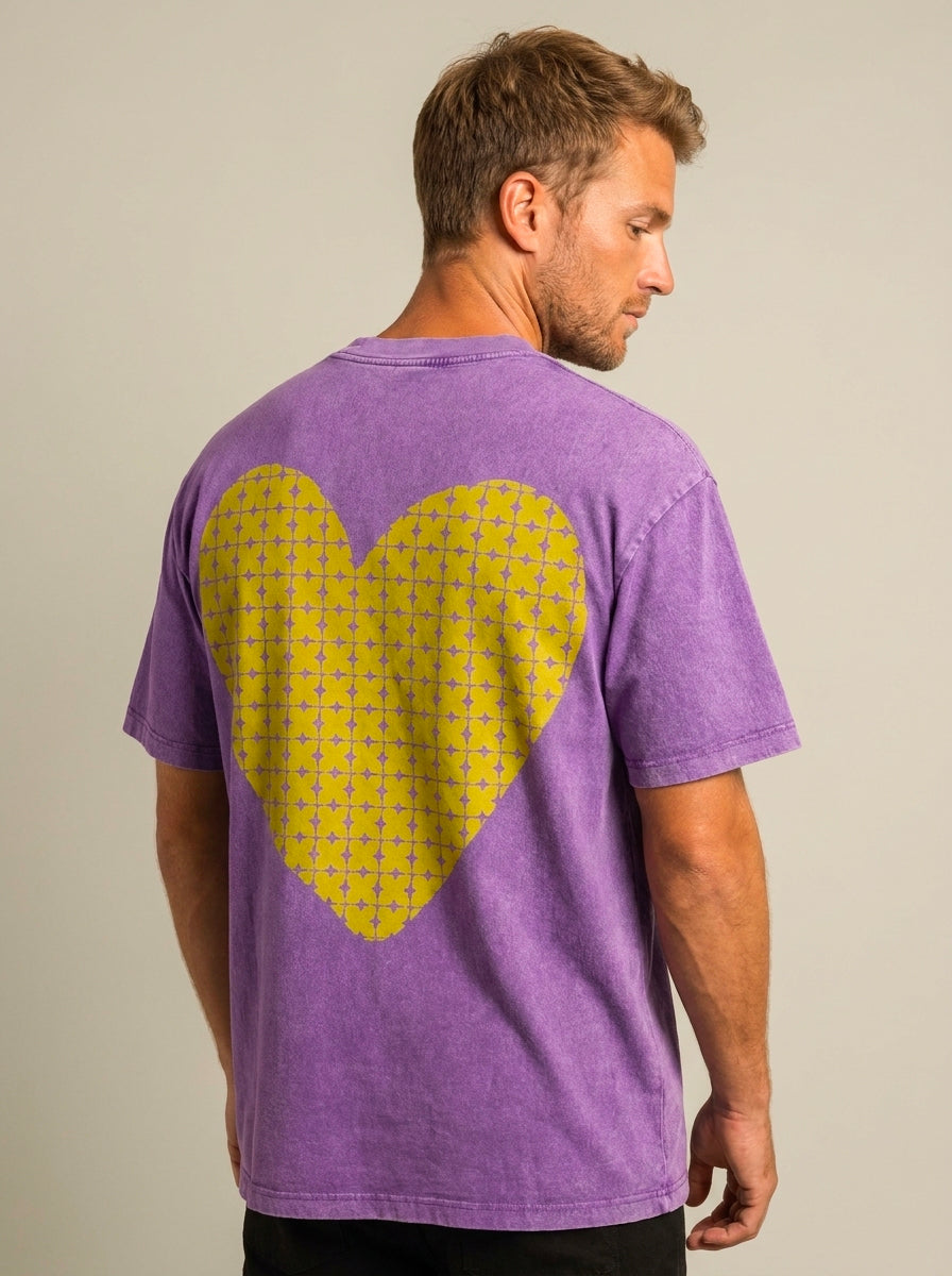 Teeshirt Coeur sur toi Héritage - oversize - snow wash