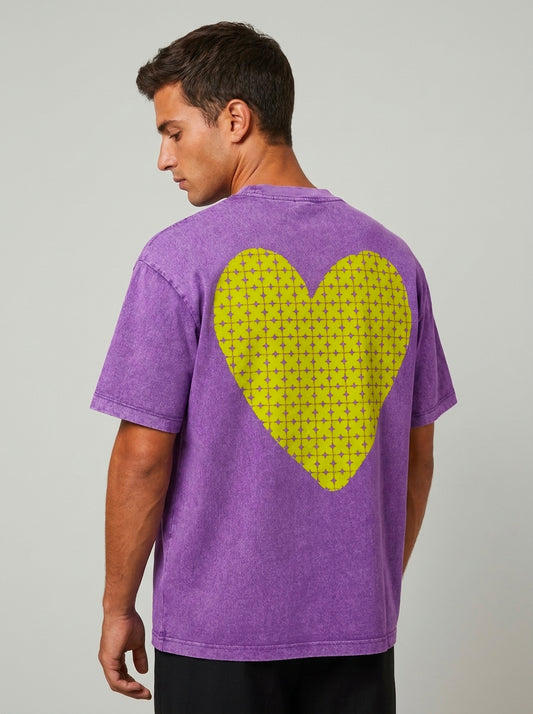 Teeshirt Coeur sur toi Héritage - oversize - snow wash