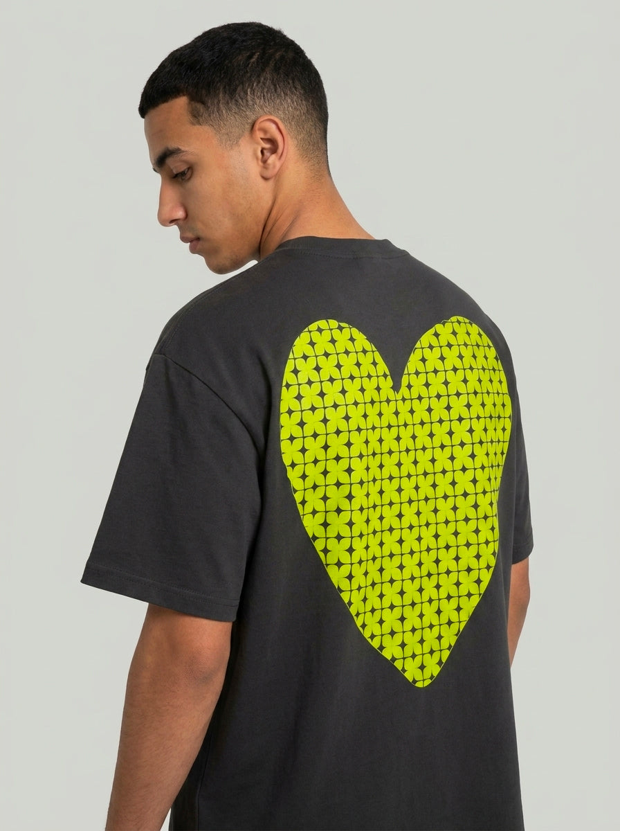 T-shirt Coeur sur toi - lime - oversize