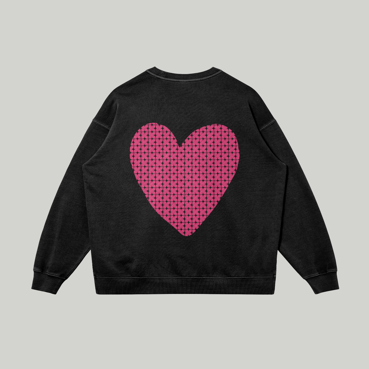 Sweatshirt oversize : Coeur en over