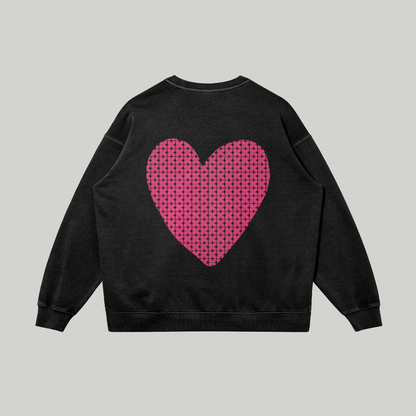 Sweatshirt oversize : Coeur en over