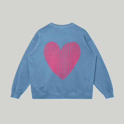 Sweatshirt oversize : Coeur en over