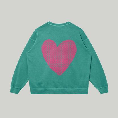Sweatshirt oversize : Coeur en over