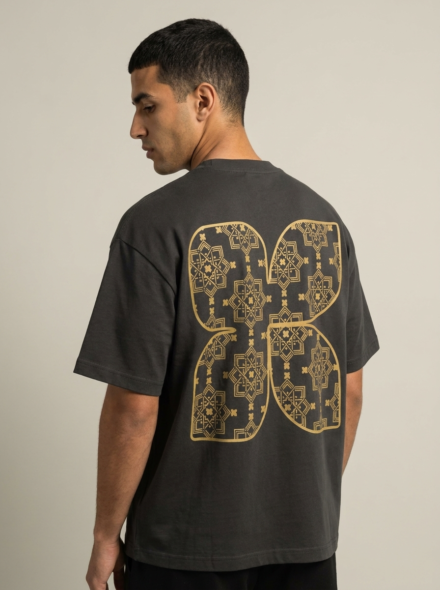 T-shirt Marrakech - Gold & Black oversize
