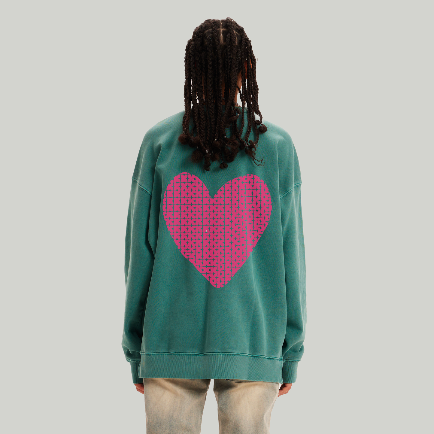 Sweatshirt oversize : Coeur en over