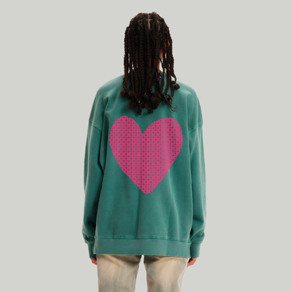 Sweatshirt oversize : Coeur en over