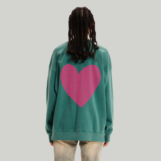 Sweatshirt oversize : Coeur en over
